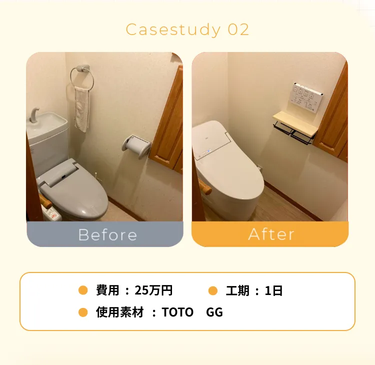 •費用：25万円•工期：1日•使用素材：TOTOGG