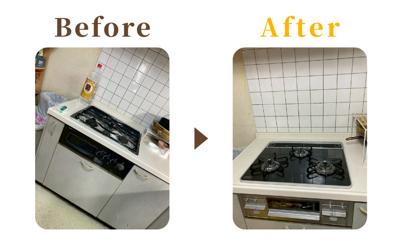 厚木市妻田北 コンロ交換施工事例