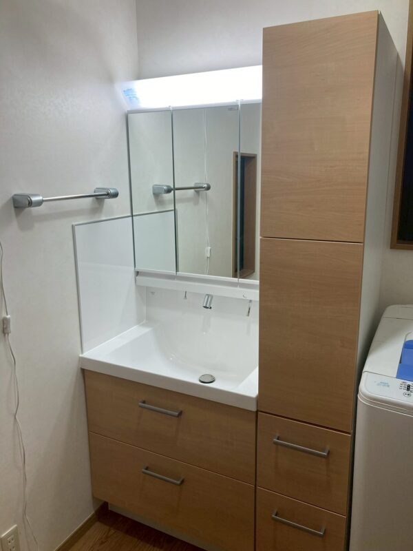 施工後の洗面所