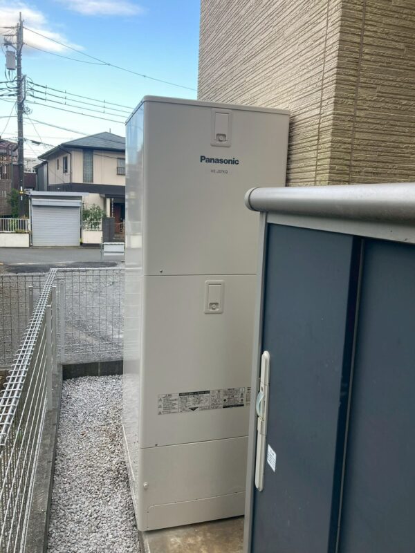 厚木市恩名 戸建て Panasonicエコキュート交換後の設置状況